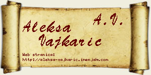 Aleksa Vajkarić vizit kartica